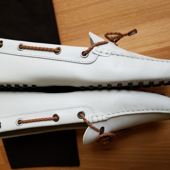 Tod's New Gommino Driving Shoes Loafer White 39.5 - Picture 5 of 8